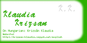klaudia krizsan business card