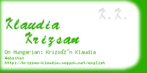 klaudia krizsan business card